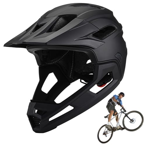 Casco de bicicleta de montaña integral negro con visera desmontable unisex 6
