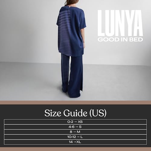 Image of Lunya Washable Silk Tee Pant Set for Women - Oversized Top with Pocket and Pull On Pants