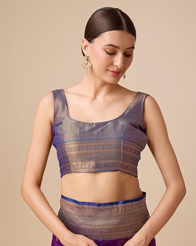 Image of Monjolika Fashion Women's Pure Kanjivaram Style Banarasi Soft Silk Saree With Blouse Piece For Wedding