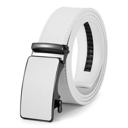 Image of VONMELLI Mens Belt Genuine Leather Ratchet Belt for Men Dress | Adjustable Buckle, Trim to Fit, for Men Pant Jeans, Business & Casual Wear, Smooth Sliding