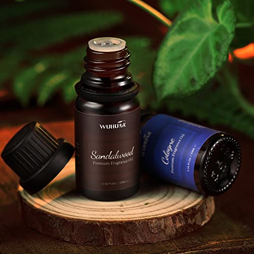 Essential Oils Set, Men Scents Fragrance Oil Essential Oils For Diffuser, Massage, Soap & Candle Making Scents - Sandalwood, Cedar, Cologne, Sweet Tobacco, Rum, Cedar & Vetiver Oils, 6X10Ml #TOP3