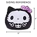 TeeTurtle Reversible Sanrio Hello Kitty 4-Inch Halloween Skull Two-Sided Flip Plush Toy with Embroidered Details - Cute Mini Collectible Plush for Kids, Teens, and Adults