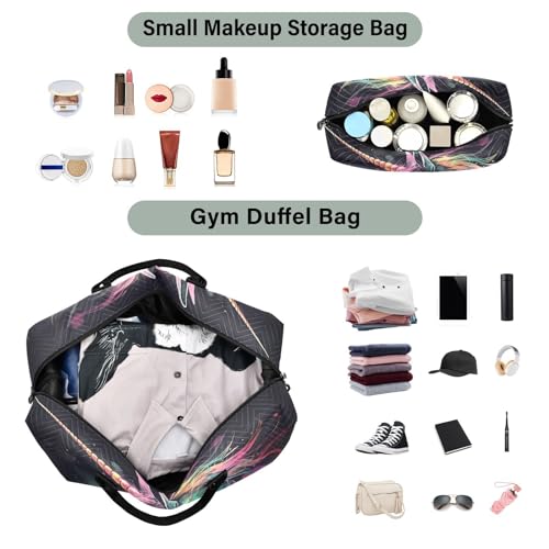 Large Travel Duffel Bag, Horse Head Abstruct Sports Tote Gym Bag, Shoulder Weekender Overnight Bag for Women Men, Carry On Luggage with Toiletry Bags4