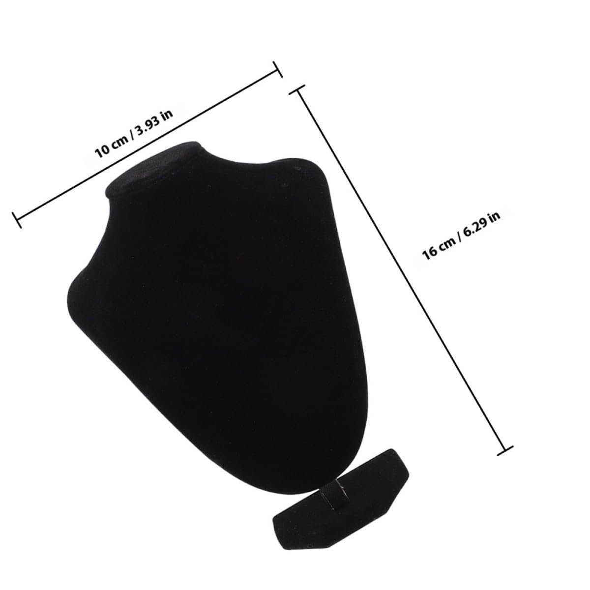 NUOBESTY Présentoir Collier Élégant Support pour Collier Stable Buste Mannequin en Plastique et Tissu Noir Lot de 2 Pièces pour Usage Personnel et Magasins de Détail