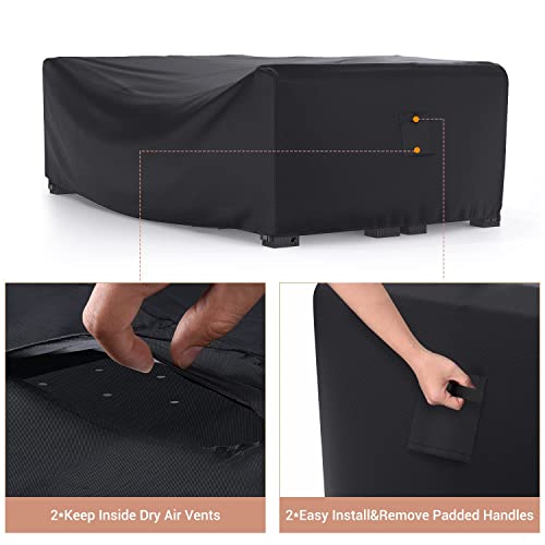 Image of Mrrihand Outdoor Patio Furniture Covers Waterproof 128 inchLx83 inchWx28 inchH Black
