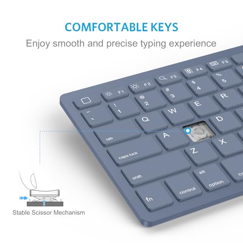 Image of OMOTON Bluetooth Keyboard Compatible with iPad 10th Generation, iPad 10.2 (9th /8th /7th), iPad Pro 13 /12.9 /11 inch, iPad Air /Mini and More Bluetooth Enabled Devices, Blue