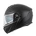 Produktbild MTR K-4 Evo Klapphelm, als Jethelm & Integralhelm ECE 22.06 Geprüft, Motorradhelm mit Sonnenvisier, Visierwechsel ohne Hilfsmittel, Motorradhelm Herren & Damen, Matt Schwarz, XL