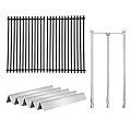 GasSaf 17.4" Grill Grates 7525, 22.5" Flavorizer Bars 7536, Burner Tube 7508 Replacement for Weber Spirit 300 E-310 E-320, Spirit 700, Genesis Silver B/C, Genesis Gold B/C Grills (Side-Panel)