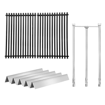 GasSaf 17.4" Grill Grates 7525, 22.5" Flavorizer Bars 7536, Burner Tube 7508 Replacement for Weber Spirit 300 E-310 E-320, Spirit 700, Genesis Silver B/C, Genesis Gold B/C Grills (Side-Panel)