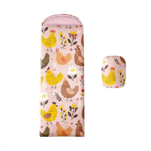 Bolsa de Dormir Feelyou Kids para Camping Niñas y Niños, 3 Estaciones con Saco de Compresión, Portátil para Mochilero miniatura 1
