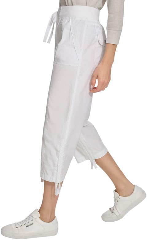 Calvin Klein Women's Convertible Cargo Capri Pants (White, X-Large)