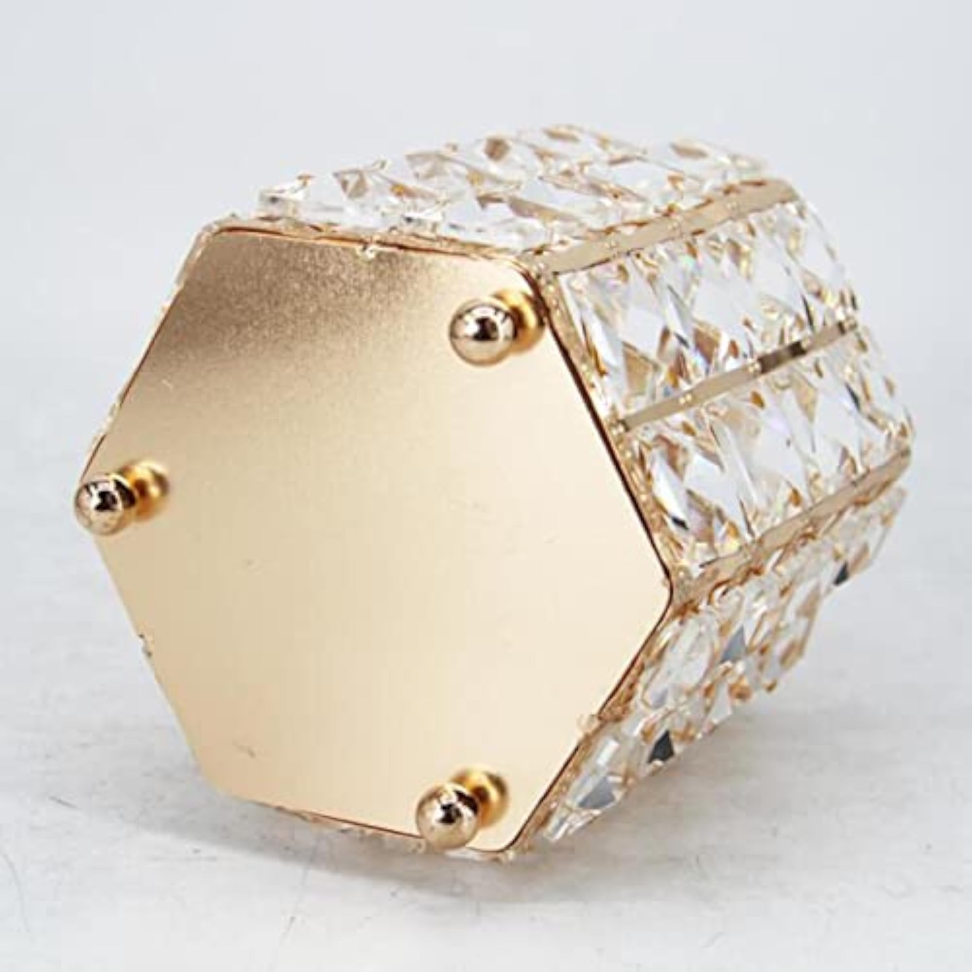 Crystal Makeup Brush Holder, Gold Storage Box