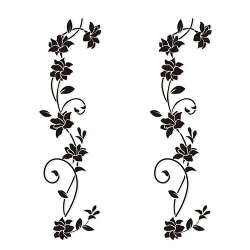 2 autocollants muraux pour chambre, couloir et fenêtre, couleur noire, 2 pièces