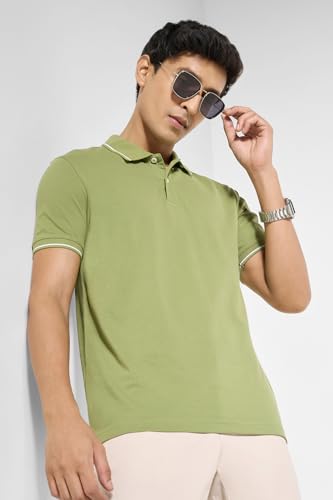 Image of Peregrine by Pantaloons Men's Solid Slim Fit Polo Shirt