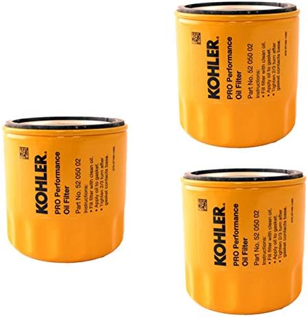 Kohler 52 050 02-S Engine Oil Filter Extra Capacity for CH11 - CH15, CV11 - CV22, M18 - M20, MV16 - MV20 and K582 (Pack