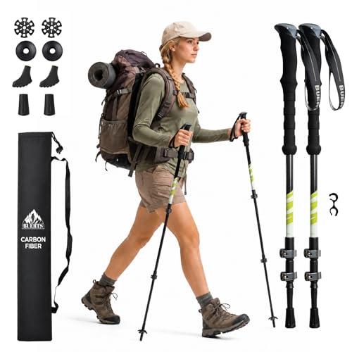 Bastones de senderismo de fibra de carbono ergonómicos para trekking duraderos