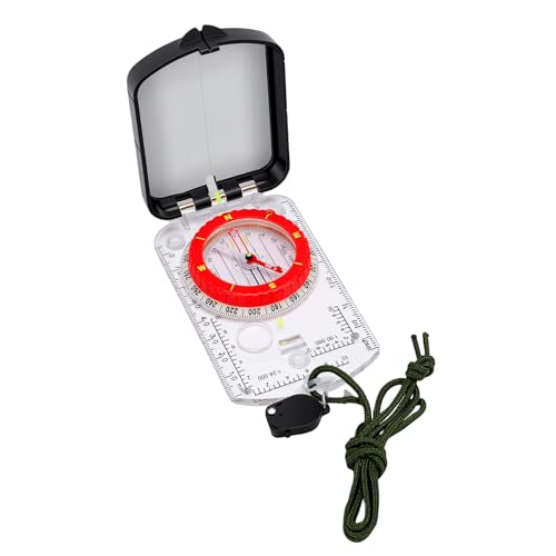 Brújula de navegación global con luz LED y espejo miniatura 3