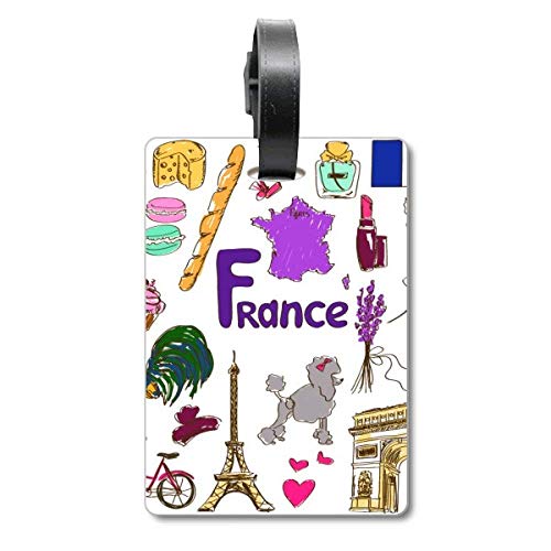 Étiquette de valise drapeau France en PVC pour bagage de voyage
