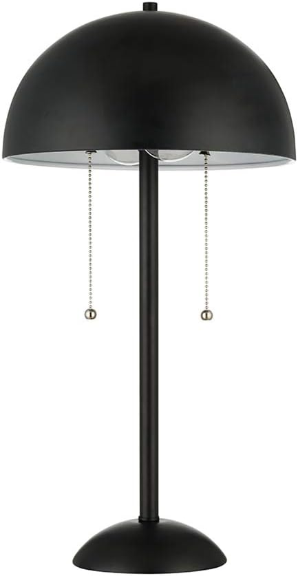 Super Sale 🛒 Amazon Brand – Rivet Modern Metal Dome-Shaped Table Lamp, LED Bulbs Included, 21H, Matte Blue