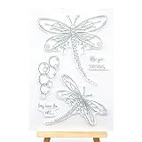 Welcome to Joyful Home 1pc Butterfly Dragonfly Clear Stamp for Card Making Decoration and Scrapbooki