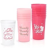 Tuitessine 12-Pack Disco Cowgirl Bachelorette Party Cups Reusable Girls Trip Stadium Plastic Cup ...