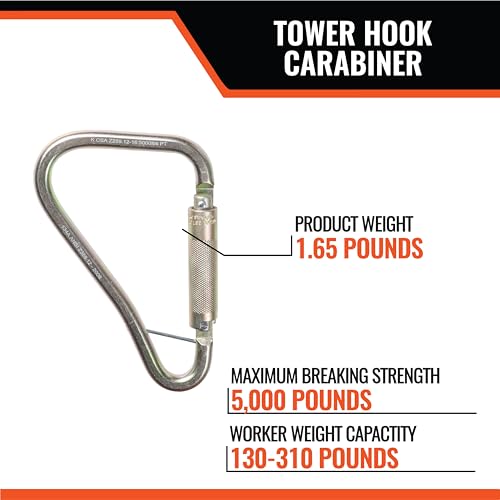 Image of Malta Dynamics Fall Protection Carabiner Clip, High Strength Professional Grade, OSHA /ANSI Compliant