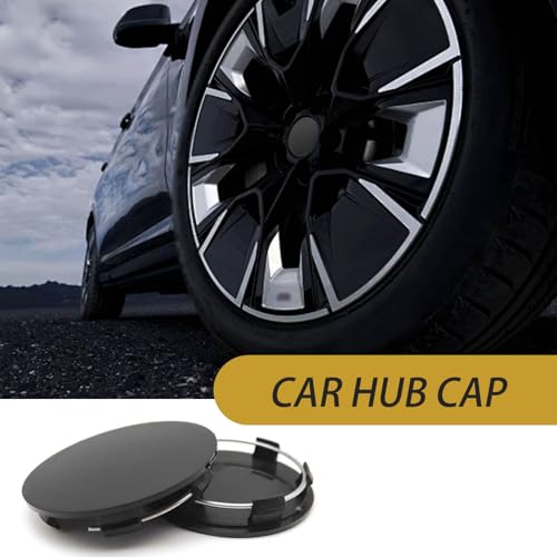 icykale Pack-4 Car 2.36\" OD 2.2\" ID Tire Center Hub Cap, ABS Rust-Proof Dust-Proof Wheel Hub Modification Decoration, Snap-in Anti-Falling Fastening Installation, Universal for Cars Trucks (Balck) - Thumbnail 6