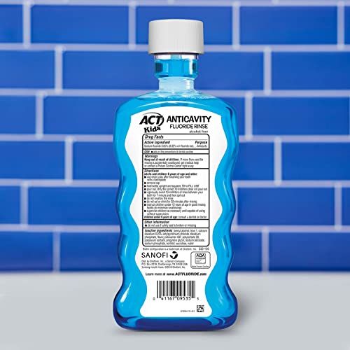 Image of ACT Kids Anticavity Fluoride Rinse Pineapple Punch 16.9 fl. oz. Accurate Dosing Cup, Alcohol Free (Pack of 2)