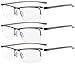 Eyekepper 3 Pairs Half-Rim Reading Glasses Black Frame Reader Eyeglasses for Men Women Reading +1.25