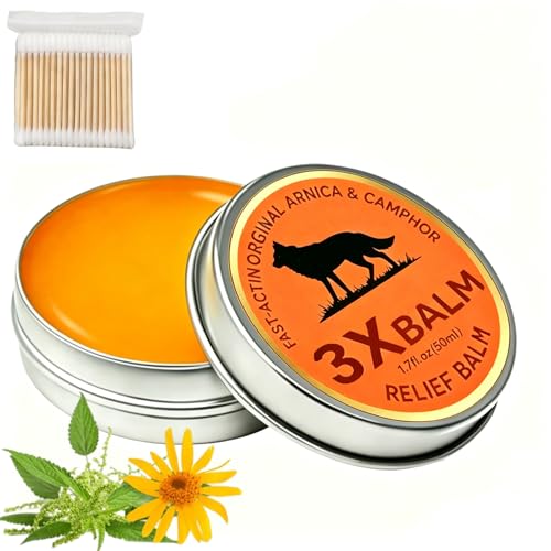 Tadium Nerve Relief Balm Original Arnica & Camphor Topical Cream 3X Blsamo De Alivio Msm Fast Absorbing Warming Balm For Back Knees Shoulders & Muscle Comfort Non-Greasy Herbal Formula (1 Pc)