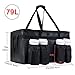 CIVJET Insulated Food Delivery Bag with 4 Cup Holder, XXX-Large Insulated Grocery Bags with Zippered Top, Catering Cooler Bags with Drink Carrier, Commercial Food Warmer for Uber Eats/Doordash, Black