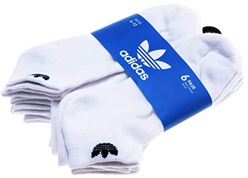 Adidas Men's 6 Pair Low-Cut Athletic Socks; White (Shoe Size 6-12)