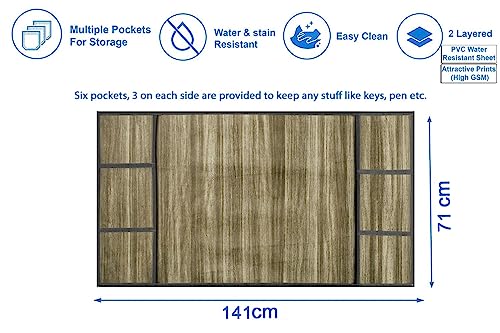 Image of Stylista Refridgerator top Cover Suitable for Samsung RS76CG8003S9HL, 653 Liter Fridge, Dimension (WXD) 71x141 CM, Wooden Pattern Beige