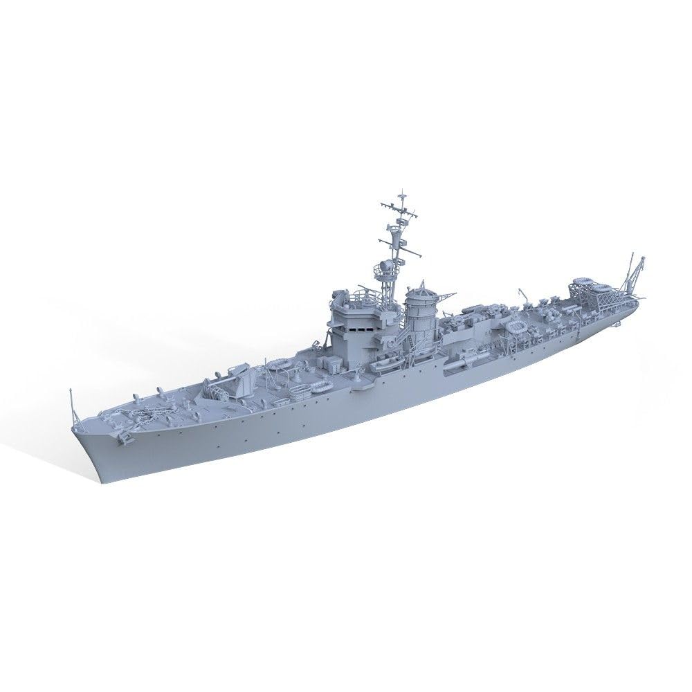 Niepomalowany model wojskowy do włoskiego myśliwego okrętów podwodnych RN Gabbiano 1/144