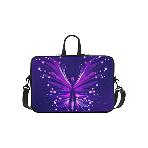 Laptop Sleeve Shiny Butterfly Abstract Futuristic Colorful Strip Waterproof Laptop Shoulder Messenger Bag