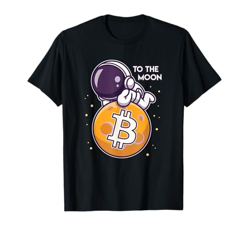 Bitcoin Alla Luna Astronauta Crypto Cryptovalute Trader BTC Maglietta