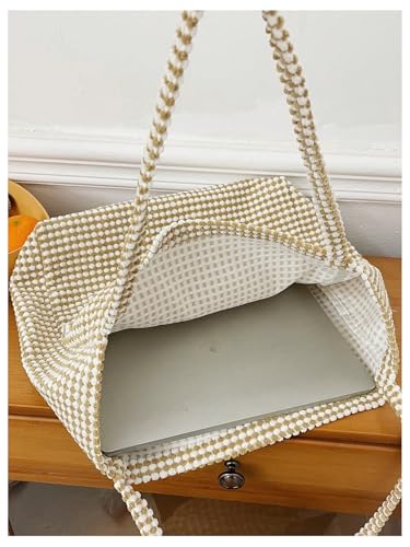 Bolso Tote de Mujer a Cuadros con Doble Correa y Gran Capacidad miniatura 4