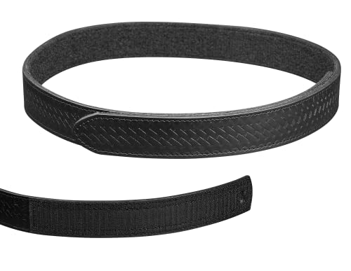 Perfect Fit Mechanics Belt Hook and Loop No Scratch Buckleless Law Enforcement Inner Belt 1.5 Inch Wide Black Leather4