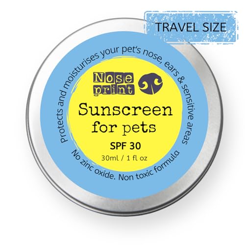 Noseprint LSF 50 Sonnenschutzbalsam für Haustiere 30 ml in Dose, feuchtigkeitsspendender Sonnenschutz für Hunde und Katzen, ungiftige Formel, Hundenasen- und Pfotenbalsam, Sonnencreme