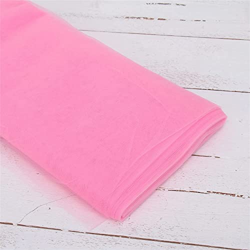 Image of Multi Purpose Solid Nylon Soft Net Combination Fabric - for Wedding, Parties, Costumes, and Decoration (32.8 x 4 Feet, Pink)