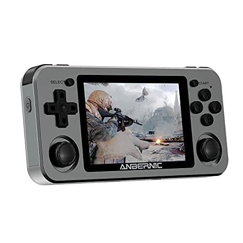 BAORUITENG RG351M Handheld Game Console WiFi Function, Open Source System RK3326 Chip 64G TF Card 2500 Classic Games 3.5 Inch IPS Screen 3500mAh Battery (Gray)