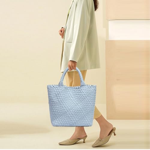 Image of JINMANXUE Fashion Woven Bag Shopper Bag Travel Handbags and Purses Women Tote Bag Large Capacity Shoulder Bags