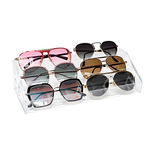 LoengMax Sunglasses Organizer - Clear Eyeglasses Display - Eyeglasses Storage - Essential Oils Holder(3 Layer)