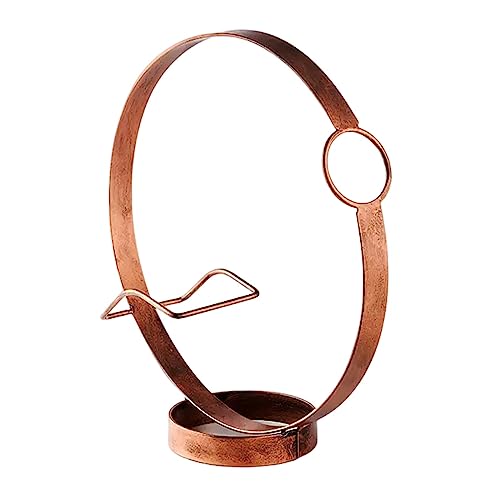 FewNvWa Botellero de Vino Esfera Metálica Soporte Organizador Decoración Vintage Funcional para Guardar Botellas Adecuado para Adultos Barra Cocina Sala Regal, Bronce, Individual