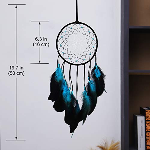 image for TEESHLY Dream Catcher with Bicolor Mesh, Handmade Dark Tone Dreamcatch