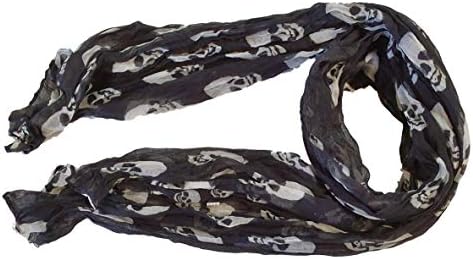 SKULL SCARF LONG SCARF GOTHIC VINTAGE FASHION SCARF LADIES SHAWL WRAP WIDE SCARF