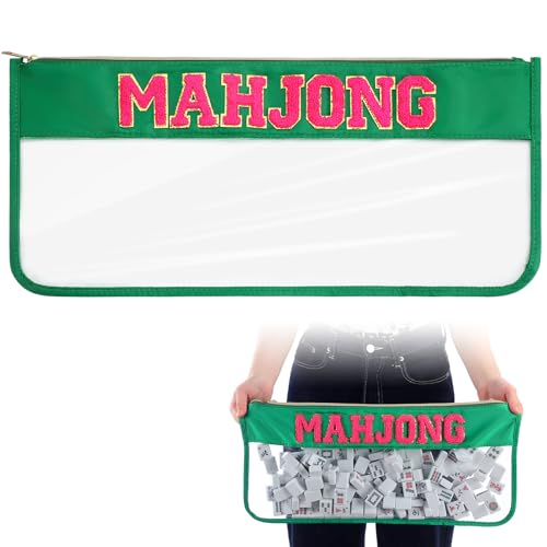 Sunnymove 1 PCS American Mahjong Bag - Empty Mahjong Tiles Bag Only with Zippered & Letters, Case Only(Green,Moh-jong) by Sunnymove - Used condition - US$12.87