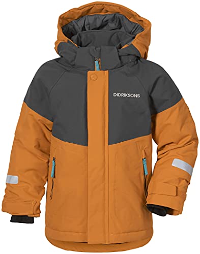 Didriksons LUN 3 Chaqueta Niño, Naranja/Gris Talla Infantil 80 2021 Chaqueta Polar