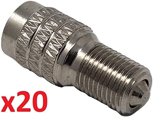 (Pack of TWENTY) Muzzys Double Seal Flow Through Valve Stem Tire Caps, Inflate Thru for High Pressure Truck Car RV Semi Bus Tires -INFLATE TIRES AND CHECK PRESSURE WITHOUT REMOVING THE CAPS!- V2B DS-1