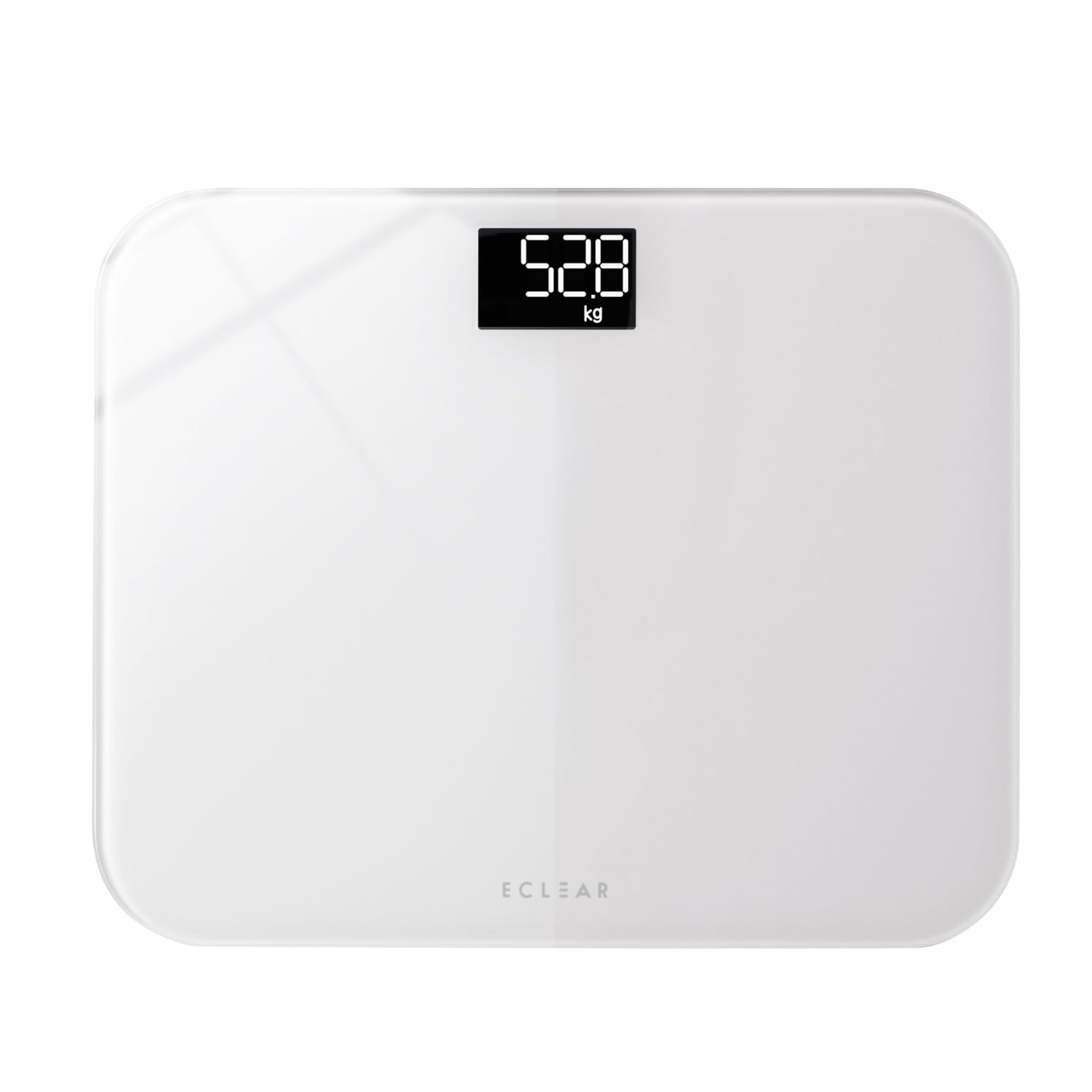 エレコム 体重計 100g単位 スリム 乗るだけオン [表示が見やすい ] ガラス天板 電池式 ホワイト ES03WH